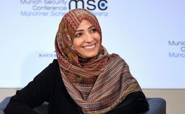 توكل كرمان عضوة في حزب الإصلاح اليمني التابع للإخوان المسلمين