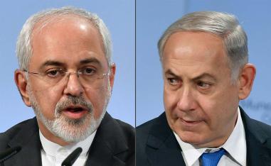 Iranian Foreign Minister Mohammad Javad Zarif (L) and Israeli Prime Minister Benjamin Netanyahu (R)