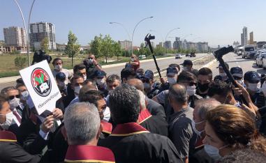 Turkish police stopped the march by barricading a highway leading to Ankara