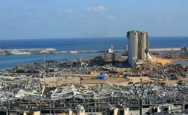 The destroyed port after a massive explosion rocked Beirut