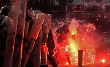 Demonstrations broke out for a third day in central Beirut