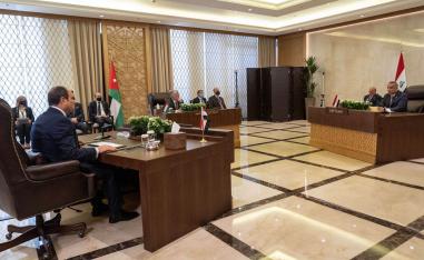 قمة تشاورية في عمان بحضور العاهل الاردني الملك عبدالله الثاني والرئيس المصري عبدالفتاح السيسي ورئيس الوزراء العراقي مصطفى الكاظمي