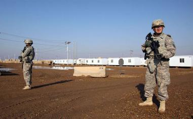 Taji base complex hosts Iraqi and US troops and is located thirty kilometres north of the capital Baghdad