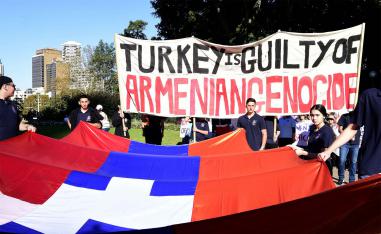 Armenian genocide banner