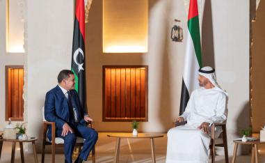 رئيس الوزراء الليبي عبدالحميد الدبيبة يلتقي ولي عهد ابوظبي الشيخ محمد بن زايد
