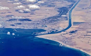 About 10% of world trade flows through the Suez Canal