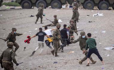 Heavy-handed intervention by the Spanish army against illegal migrants in Ceuta last month