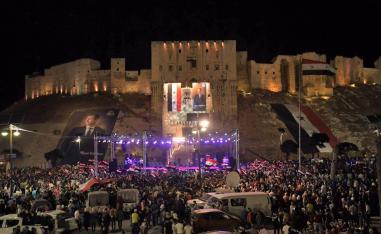 احتفالات في حلب بفوز الأسد في الانتخابات الرئاسية