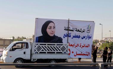 Shiite militia groups backed by Iran are facing off at the polls against other Shiite armed groups that oppose Iran's influence