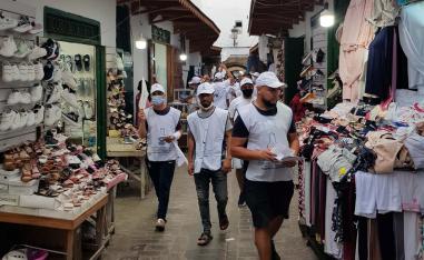 PJD campaigners flouting the COVID-19 safety rules in Tetouan's ancient medina