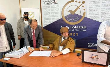 Gadhafi's candidacy was rejected on the basis of a 2015 conviction in absentia by a Tripoli court for war crimes 