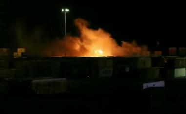 Several missiles struck the containers area in Latakia port