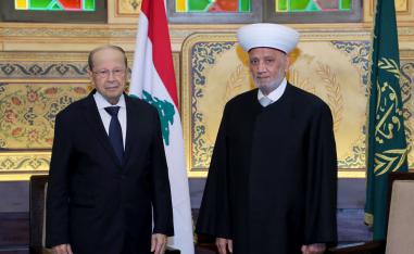 لقاء عون بمفتي لبنان محاولة لحث الطائفة السنية على المشاكرة في الانتخابات