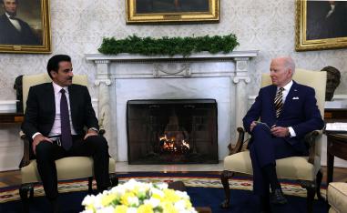 Biden said he and the emir had a lot on their agenda including strengthening commercial and investment cooperation