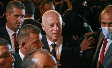 Hundreds of Saied supporters flocked to the central Habib Bourguiba Avenue to celebrate