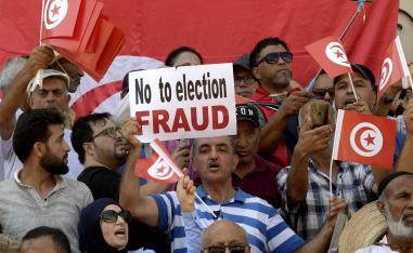 The protest took place in in central Tunis 