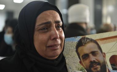 اعتصام  بقصر العدل لعائلات ضحايا انفجار مرفأ بيروت