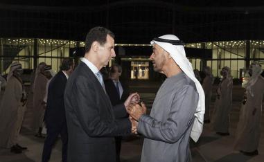 الرئيس الاماراتي الشيخ محمد بن زايد يستقبل الرئيس السوري بشار الأسد