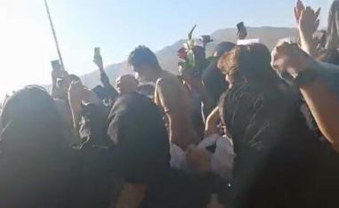 "Death to the dictator" - a reference to Supreme Leader Ayatollah Ali Khamenei, chanted the crowd