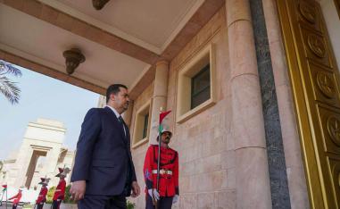 رئيس الوزراء العراقي محمد شياع السوداني في مراسم تسلم السلطة في بغداد