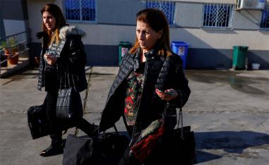 Two Palestinian Christian women leave the Gaza Strip through Israeli Erez crossing heading to Bethlehem to attend Christmas celebrations