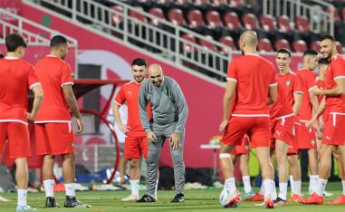 Moroccan players training