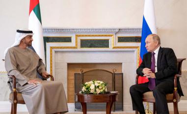 UAE President Sheikh Mohamed bin Zayed Al-Nahyan met with Russia's President Vladimir Putin, in Saint Petersburg October 11