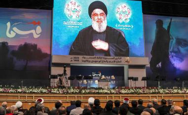 حسن نصرالله في احتفال تأبين لقاسم سليماني وأبومهدي المهندس
