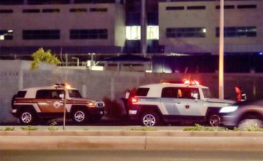 Saudi police patrolling the area of the US consulate in Jeddah