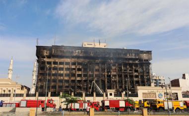 Parts of the building had collapsed in the fire