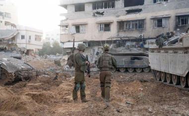 Israeli soldiers in northern Gaza