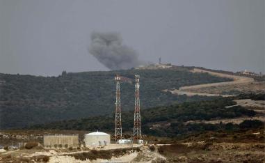 Israeli shelling around the southern Lebanese village of Aita al-Shaab