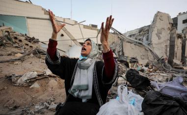 Six months into the war, streets are lined with rubble