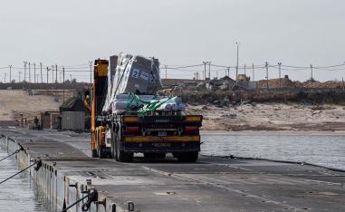 The floating US military pier off Gaza had just resumed bringing humanitarian aid into the enclave after being suspended over the weekend