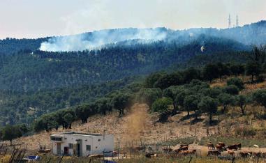 Israel said approximately 90 projectiles were identified crossing from Lebanon