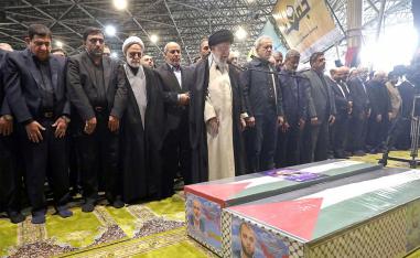 Khamenei leading funeral prayers for Haniyeh 