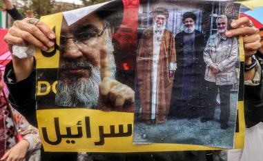 تظاهرة في طهران احتجاجا على اغتيال حسن نصرالله