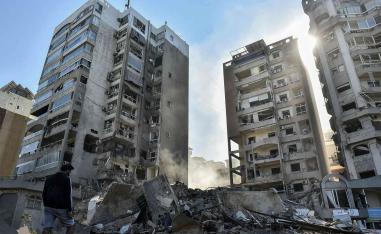 A whole building flattened