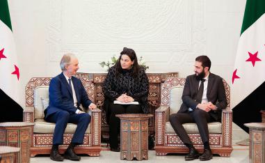 UN Special Envoy for Syria Geir Pederson meets with Syria's de facto leader Ahmed al-Sharaa in Damascus, Syria last January