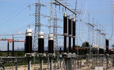 A view shows Santa Llogaia electrical sub-station connected to the interconnection grid between France and Spain