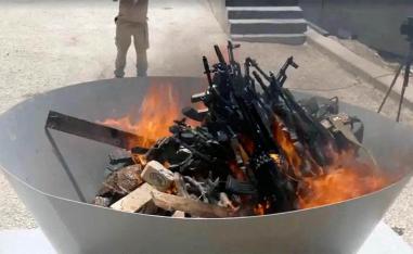 PKK weapons burnt