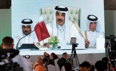 الشيخ تميم يدعو إلى التصدي لمخططات نتنياهو 