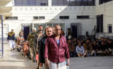 People detained by the Houthis wait for their release in Sana’a, January 25, 2025. 