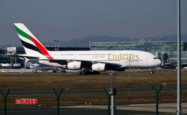 An Emirates plane with German tourists evacuated from the Middle East arrives from Dubai