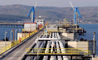 A general view of the Kirkuk-Ceyhan pipeline linking Iraq and Turkey at Turkey's Mediterranean port of Ceyhan