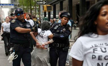 Around 90 protesters were arrested