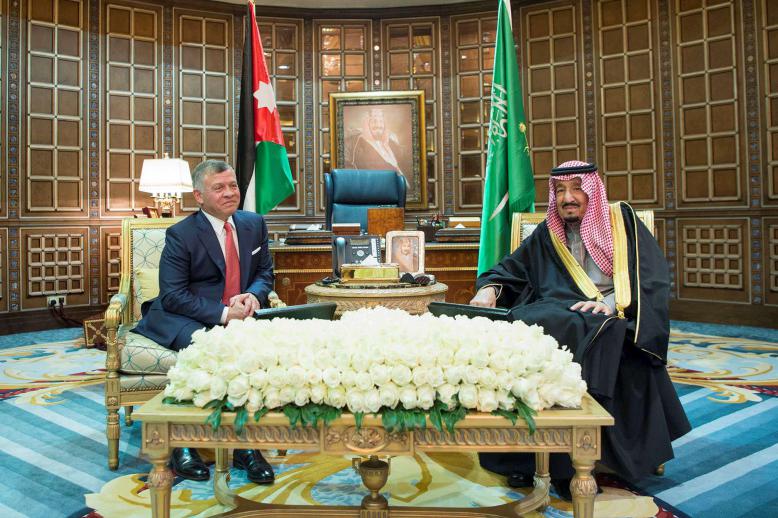 العاهل السعودي الملك سلمان بن عبدالعزيز والعاهل الأردني الملك عبدالله الثاني
