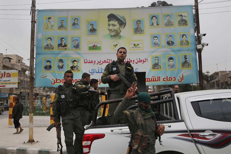 Kurdish fighters still based there in Manbij are part of the coalition-backed Syrian Democratic Forces alliance battling IS jihadists