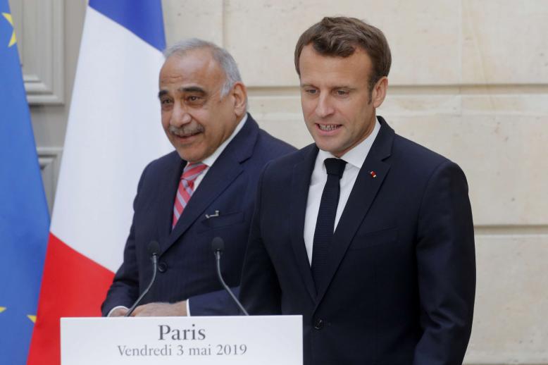 French Foreign Minister Jean-Yves Le Drian said he had reminded Iraqi President Barham Saleh that "we are opposed to the death penalty"