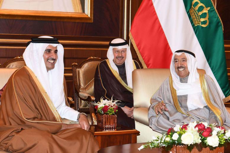 لقاء سابق بين أمير الكويت وأمير قطر